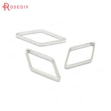 50PCS 7x14MM 14x23MM Brass Rhombus Closed Rings 1MM Height