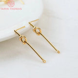4PCS 27MM 35MM Brass Line Knot Stud Earrings DIY Jewelry Findings