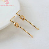 4PCS 27MM 35MM Brass Line Knot Stud Earrings DIY Jewelry Findings