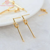 4PCS 27MM 35MM Brass Line Knot Stud Earrings DIY Jewelry Findings