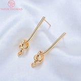 4PCS 27MM 35MM Brass Line Knot Stud Earrings DIY Jewelry Findings