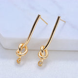 4PCS 27MM 35MM Brass Line Knot Stud Earrings DIY Jewelry Findings