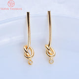 4PCS 27MM 35MM Brass Line Knot Stud Earrings DIY Jewelry Findings