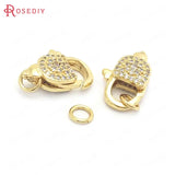 2PCS 10x17MM 24K Brass Zircon Connect Clasps Jewelry DIY