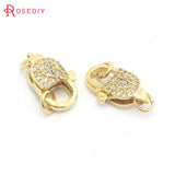 2PCS 10x17MM 24K Brass Zircon Connect Clasps Jewelry DIY