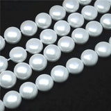 37PCS Hot Shell Beads Mother Of PEARL Strings Coin Shape 10mm