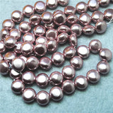37PCS Hot Shell Beads Mother Of PEARL Strings Coin Shape 10mm