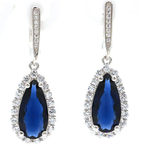 Violet Tanzanite Amethyst Zircon 925 Silver Earrings