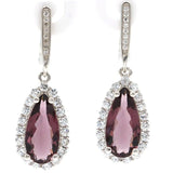 Violet Tanzanite Amethyst Zircon 925 Silver Earrings