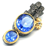Gothic Vintage Violet Tanzanite Silver Pendant