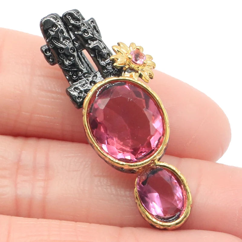 Gothic Vintage Violet Tanzanite Silver Pendant
