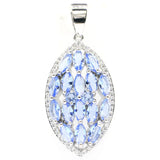 Green Peridot Violet Tanzanite CZ Silver Pendant