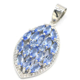 Green Peridot Violet Tanzanite CZ Silver Pendant