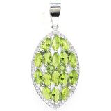 Green Peridot Violet Tanzanite CZ Silver Pendant