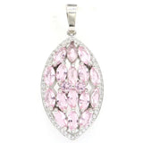 Pink Rhodolite Garnet Silver Pendant - Women's Daily Wear Gift