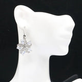 Rich Aquamarine Sapphire CZ Silver Earrings for Woman's Engagement