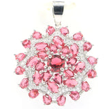 Pink Rhodolite Garnet CZ Silver Pendant