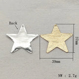 50pcs Gold/Rhodium Copper Star Charm Pendant for DIY Jewelry Making