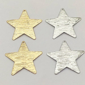 50pcs Gold/Rhodium Copper Star Charm Pendant for DIY Jewelry Making