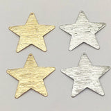 50pcs Gold/Rhodium Copper Star Charm Pendant for DIY Jewelry Making
