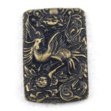 Vintage Bronze Phoenix Carved Pendant for Men Jewelry Making