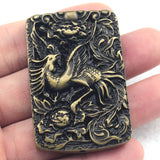Vintage Bronze Phoenix Carved Pendant for Men Jewelry Making
