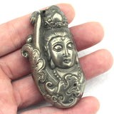 Natural Pyrite Stone Pendant Buddha Carved Bead Jewelry for Men