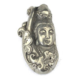 Natural Pyrite Stone Pendant Buddha Carved Bead Jewelry for Men