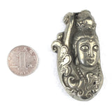 Natural Pyrite Stone Pendant Buddha Carved Bead Jewelry for Men