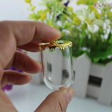 Glass Bell Shades with Metal Mops for DIY Jewelry Decoration Crafts