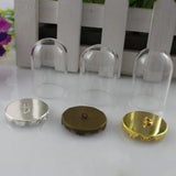 Glass Bell Shades with Metal Mops for DIY Jewelry Decoration Crafts