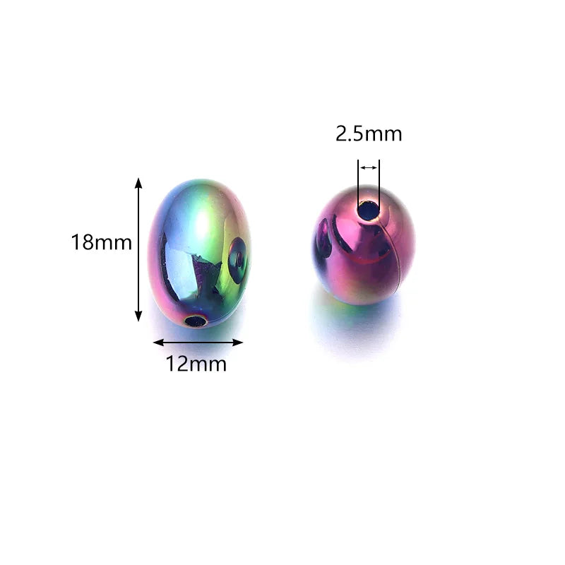 38-66pcs Ellipse Acrylic Beads 6/8/10mm Jewelry Accessories for Necklace