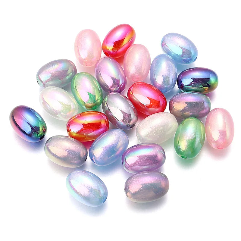 38-66pcs Ellipse Acrylic Beads 6/8/10mm Jewelry Accessories for Necklace
