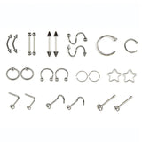 38 PCS Body Piercing Jewelry Tool Kit for Ear Nose Navel Nipple Needles