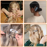 Geometric Hair Clips for Women Girls Leopard Marble Barrettes Hair Accessories