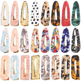 Geometric Hair Clips for Women Girls Leopard Marble Barrettes Hair Accessories