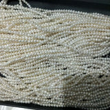 38 cm, 3-4 mm MINI FRESHWATER near round PEARL BEADS