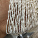 38 cm, 3-4 mm MINI FRESHWATER near round PEARL BEADS