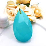 38mm Faceted Water Drop Crystal Glass Beads Teardrop Pendant Turquoise Lake