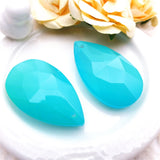 38mm Faceted Water Drop Crystal Glass Beads Teardrop Pendant Turquoise Lake