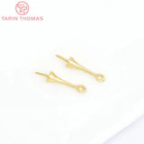 20PCS 16x3.5MM 24K Plated Brass Half Pins Caps Jewelry Accessories