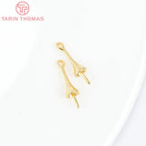 20PCS 16x3.5MM 24K Plated Brass Half Pins Caps Jewelry Accessories