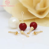 20PCS 16x3.5MM 24K Plated Brass Half Pins Caps Jewelry Accessories