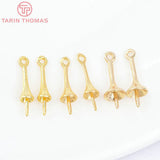 20PCS 16x3.5MM 24K Plated Brass Half Pins Caps Jewelry Accessories