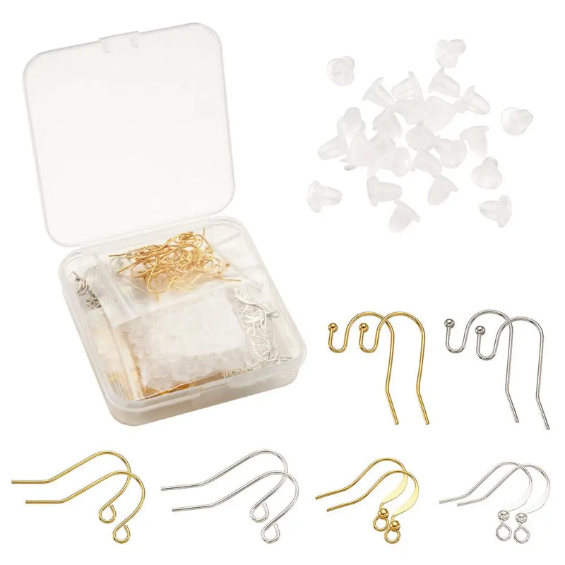 Mixed Earring Hooks & Ear Nuts 380pcs Box Set