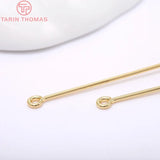 6PCS 65MM 24K Brass Brooch Eye Pins with Stopper High Diy Jewelry