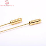 6PCS 65MM 24K Brass Brooch Eye Pins with Stopper High Diy Jewelry