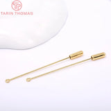 6PCS 65MM 24K Brass Brooch Eye Pins with Stopper High Diy Jewelry