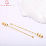 6PCS 65MM 24K Brass Brooch Eye Pins with Stopper High Diy Jewelry