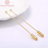 6PCS 65MM 24K Brass Brooch Eye Pins with Stopper High Diy Jewelry